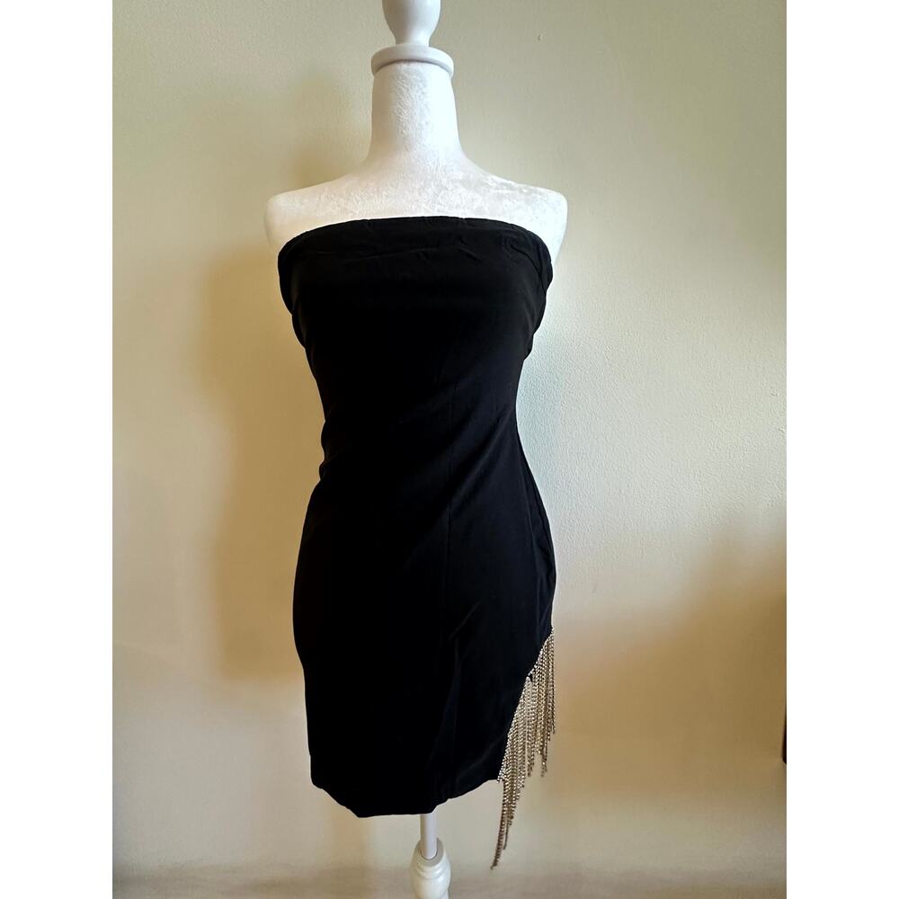 Thatssofetch Renata Mini Dress Black Womens Size S Dazzling Strapless Back Zip